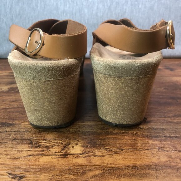 Papillio 40 US 9 Birkenstock Samira Ring Buckle Brown Wedge Sandals Slingback - Picture 4 of 10